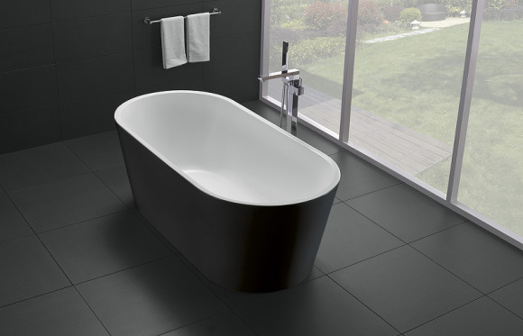 Акриловая ванна BelBagno 170x80 BB71-1700-NERO-W0 Черная Белая без гидромассажа