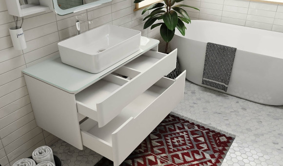 Тумба под раковину Jorno Bosko 100 Bos.01.100/P/W подвесная Белая