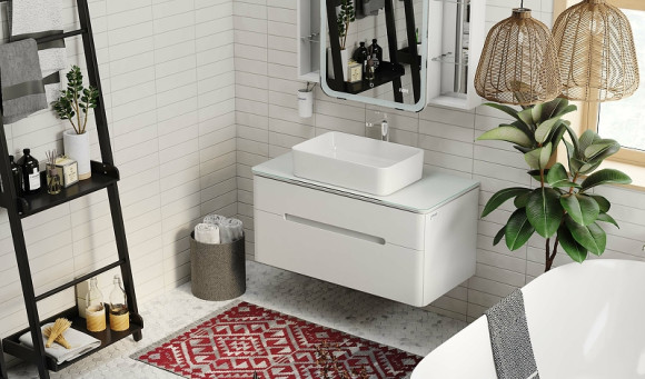 Тумба под раковину Jorno Bosko 100 Bos.01.100/P/W подвесная Белая