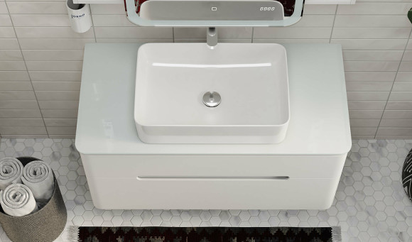 Тумба под раковину Jorno Bosko 100 Bos.01.100/P/W подвесная Белая