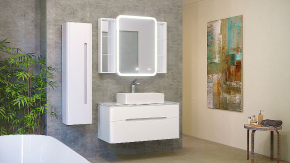 Тумба под раковину Jorno Bosko 100 Bos.01.100/P/W подвесная Белая