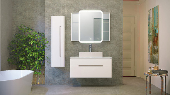 Тумба под раковину Jorno Bosko 100 Bos.01.100/P/W подвесная Белая