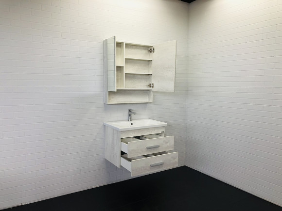 Зеркальный шкаф Comforty Никосия 70 00-00006163 Дуб белый