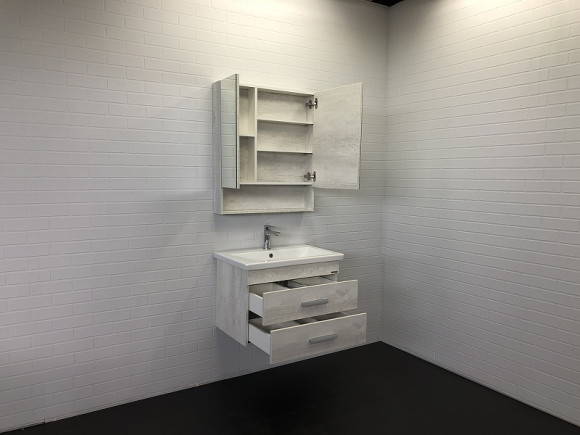 Зеркальный шкаф Comforty Никосия 70 00-00006163 Дуб белый