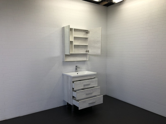 Зеркальный шкаф Comforty Никосия 70 00-00006163 Дуб белый