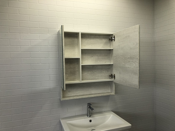 Зеркальный шкаф Comforty Никосия 70 00-00006163 Дуб белый