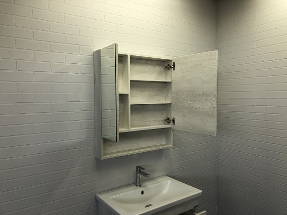 Зеркальный шкаф Comforty Никосия 70 00-00006163 Дуб белый