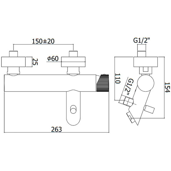 Смеситель для ванны Paffoni Jo JO022CR Хром