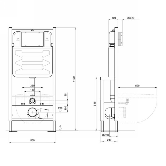 Инсталляция Aquatek Standart 50 INS-0000016 для унитаза без клавиши смыва Инсталляция Aquatek Standart 50 INS-0000016 для унитаза без клавиши смыва