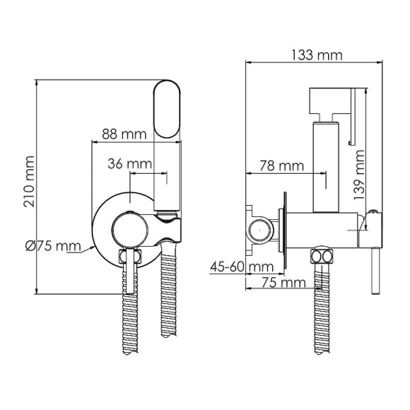 Гигиенический душ со смесителем WasserKRAFT A70738 Золото глянцевое Гигиенический душ со смесителем WasserKRAFT A70738 Золото глянцевое