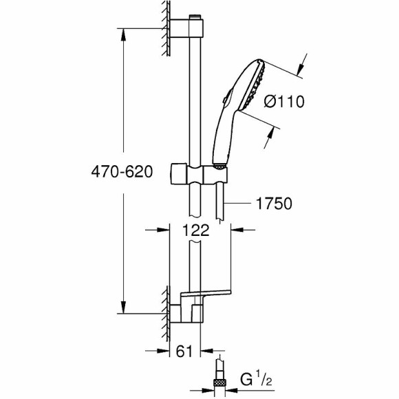 Душевой гарнитур Grohe Tempesta 110 27600003 Хром
