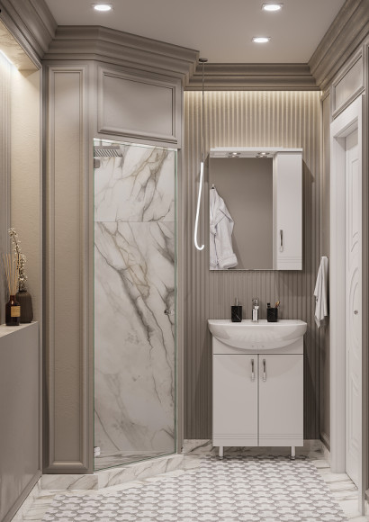 Зеркало со шкафом Aquaton Онда 58 1A009802ON01R с подсветкой Белое