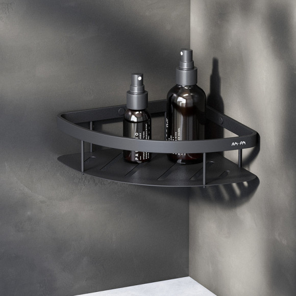 Полка корзина AM.PM Sense L A7454122 угловая Черная матовая Полка корзина AM.PM Sense L A7454122 угловая Черная матовая