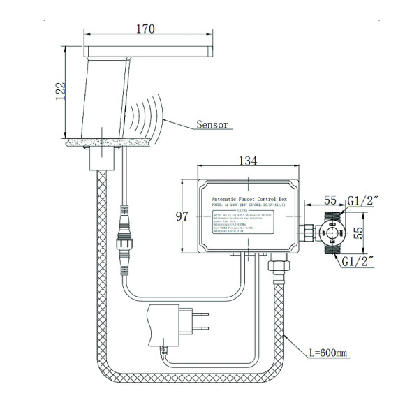 Смеситель для раковины Raiber Sensor RSF88135 Хром Смеситель для раковины Raiber Sensor RSF88135 Хром