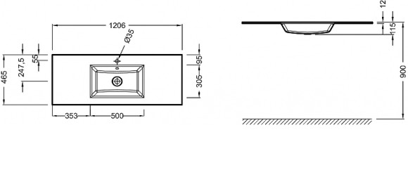 Раковина Jacob Delafon Vox 120 EB2101-DD4 Коричневая
