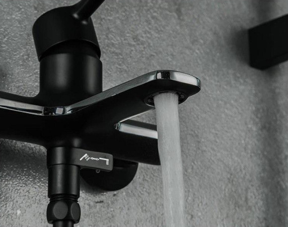 Смеситель для ванны Gappo G03-6 G3203-6 Черный матовый Хром