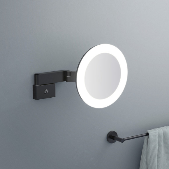 Косметическое зеркало Timo Petruma 15276/03 с подсветкой Черное матовое