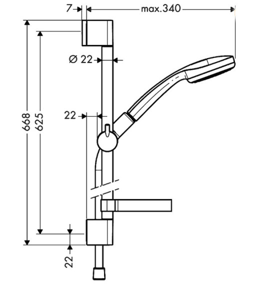 Душевой гарнитур Hansgrohe Croma 27717000 Хром