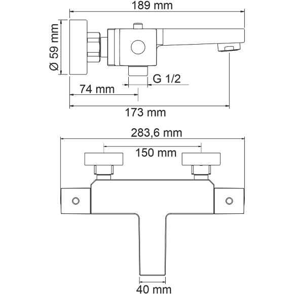Смеситель для ванны WasserKRAFT Alme 1511 Thermo с термостатом Хром Смеситель для ванны WasserKRAFT Alme 1511 Thermo с термостатом Хром