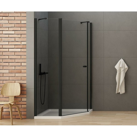 Душевой уголок New Trendy New Soleo Black 100х80 L K-0614 профиль Черный стекло прозрачное Душевой уголок New Trendy New Soleo Black 100х80 L K-0614 профиль Черный стекло прозрачное