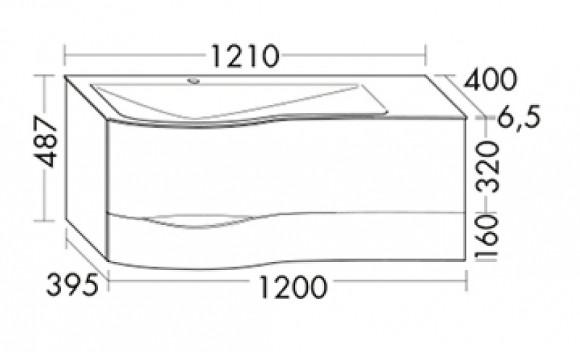 Тумба с раковиной Burgbad Sinea 2.0 120 SFFQ121L F2800 G0165 C0001*1 подвесная Белая