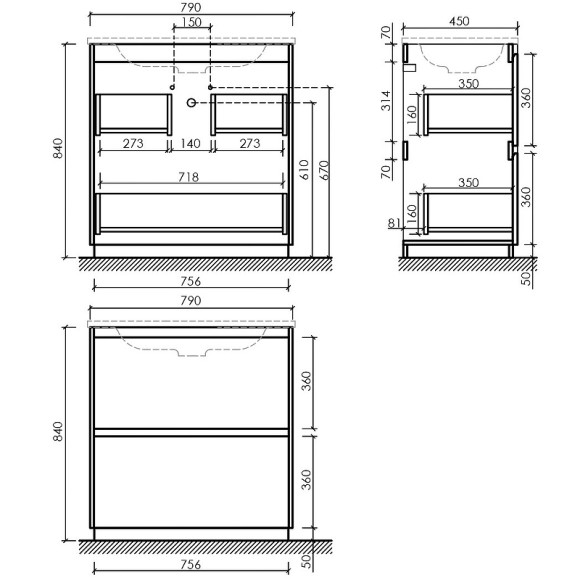 Тумба под раковину Sancos Libra Floor 80 LB80FECH Дуб чарльстон Тумба под раковину Sancos Libra Floor 80 LB80FECH Дуб чарльстон