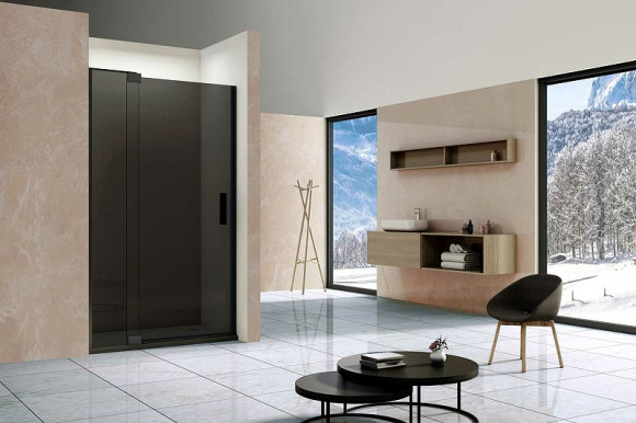 Душевая дверь Vincea Extra 100 VDP-1E9010CGB профиль Черный стекло тонированное