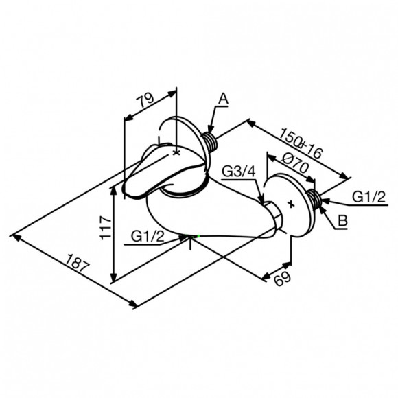 Смеситель для душа Damixa Space 102000000 Хром