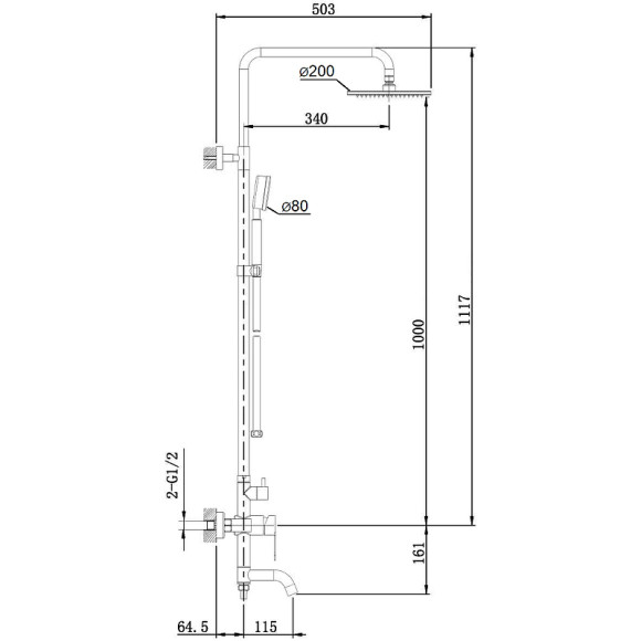 Душевая система Orange Steel M99-911ni Никель