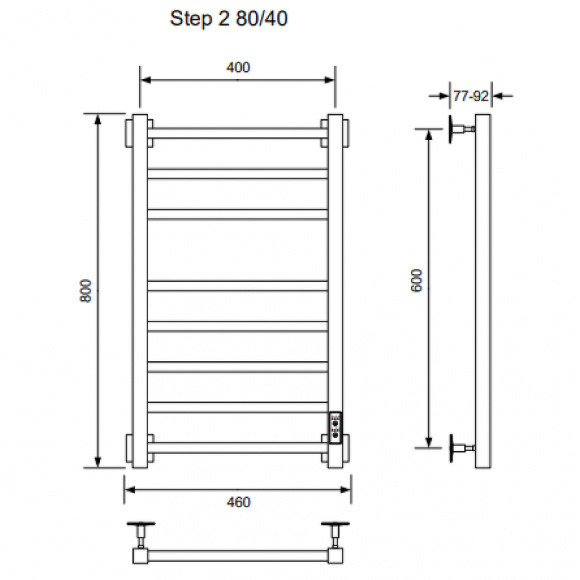 Электрический полотенцесушитель Ника Step-2 80/40 U Хром