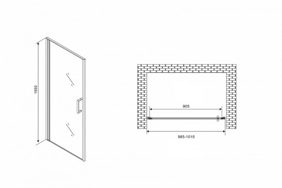 Душевая дверь Abber Sonnenstrand 100 AG04100 профиль Хром стекло прозрачное Душевая дверь Abber Sonnenstrand 100 AG04100 профиль Хром стекло прозрачное