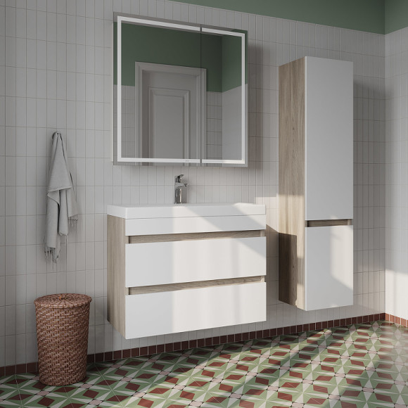 Тумба с раковиной Iddis Zodiac 80 ZOD8AB0i95K подвесная Белая матовая Дерево