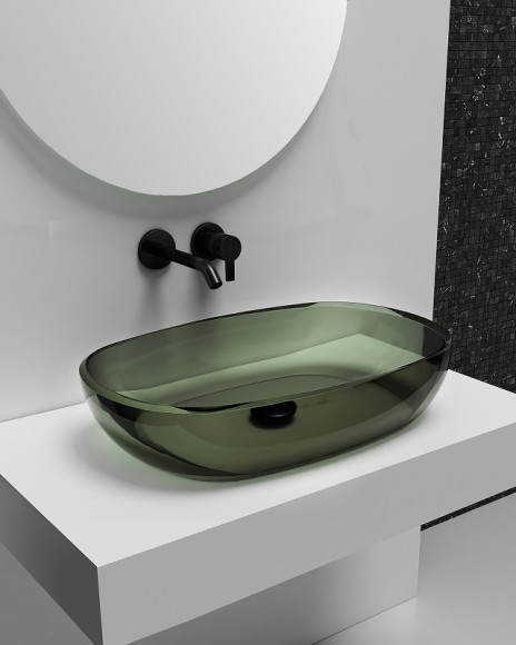 Раковина-чаша Abber Kristall 60 AT2805Vesuvian Оливковая Раковина-чаша Abber Kristall 60 AT2805Vesuvian Оливковая