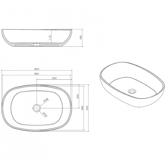 Раковина-чаша Abber Kristall 60 AT2805Vesuvian Оливковая Раковина-чаша Abber Kristall 60 AT2805Vesuvian Оливковая