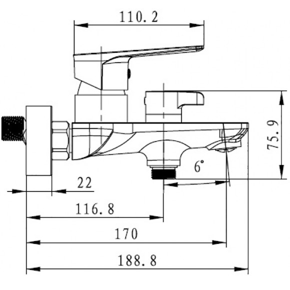 Смеситель для ванны Kaiser Atrio 60022 Белый Хром