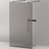 Душевая перегородка Cezares Liberta 120 LIBERTA-L-2-120-GR-NERO профиль Черный матовый стекло серое