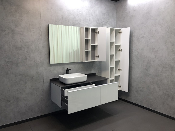 Зеркало со шкафом Comforty Милан 120 00004136261 Белый глянец Зеркало со шкафом Comforty Милан 120 00004136261 Белый глянец