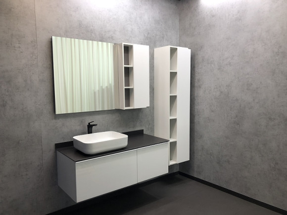 Зеркало со шкафом Comforty Милан 120 00004136261 Белый глянец Зеркало со шкафом Comforty Милан 120 00004136261 Белый глянец