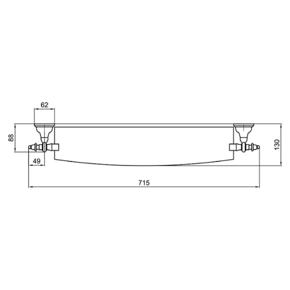 Стеклянная полка Webert Ottocento AM500701065 Бронза