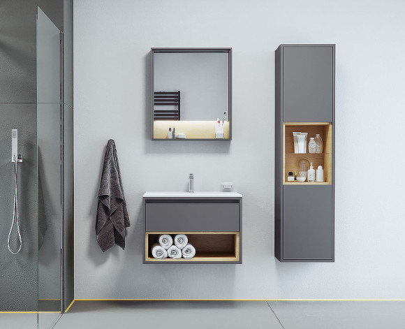 Тумба под раковину Excellent Tuto 80 MLEX.0101.800.GRBL подвесная Серый Дуб