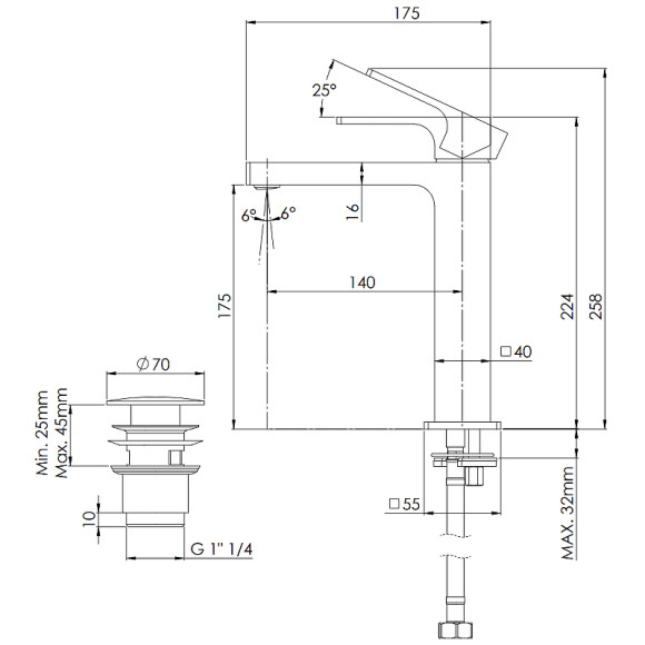 Смеситель для раковины Remer Absolute AU10ACC Хром Смеситель для раковины Remer Absolute AU10ACC Хром