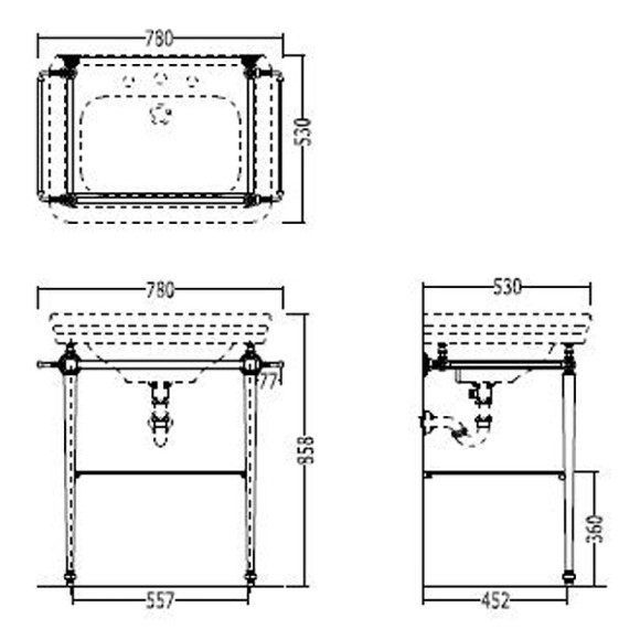 Консоль под раковину Devon&Devon Etoile 78 DEETOILECR Хром Консоль под раковину Devon&Devon Etoile 78 DEETOILECR Хром