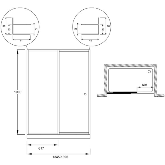 Душевая дверь Jacob Delafon Serenity 140 E14C140-GA профиль Хром стекло прозрачное Душевая дверь Jacob Delafon Serenity 140 E14C140-GA профиль Хром стекло прозрачное
