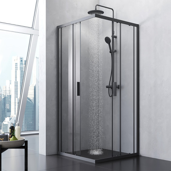 Душевой уголок AM.PM Gem S 90х90 W93G-403-090BT профиль Черный матовый стекло прозрачное Душевой уголок AM.PM Gem S 90х90 W93G-403-090BT профиль Черный матовый стекло прозрачное