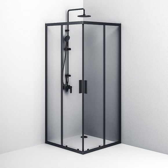 Душевой уголок AM.PM Gem S 90х90 W93G-403-090BT профиль Черный матовый стекло прозрачное Душевой уголок AM.PM Gem S 90х90 W93G-403-090BT профиль Черный матовый стекло прозрачное
