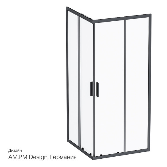Душевой уголок AM.PM Gem S 90х90 W93G-403-090BT профиль Черный матовый стекло прозрачное Душевой уголок AM.PM Gem S 90х90 W93G-403-090BT профиль Черный матовый стекло прозрачное