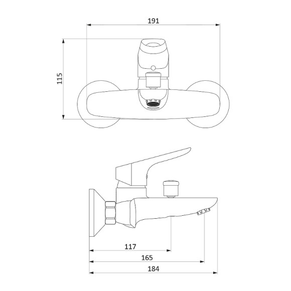 Смеситель для ванны Damixa Jupiter 771000301 Черный матовый