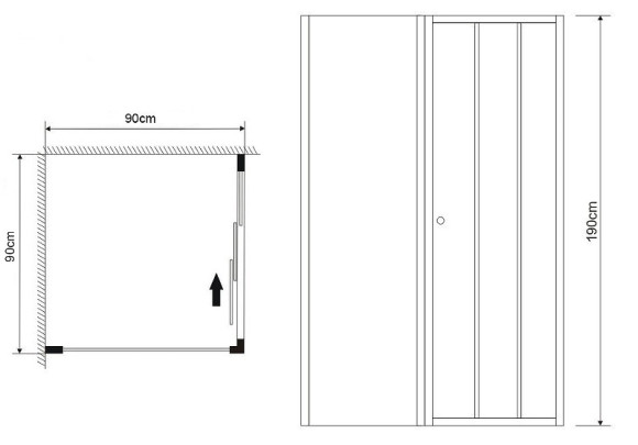Душевая дверь Grossman Falcon 90 GR-D90Fa профиль Хром стекло прозрачное