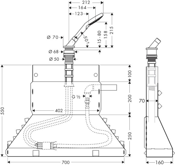 Душевой гарнитур Axor Secuflex 19418000 Хром