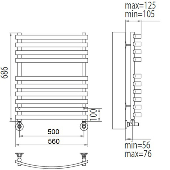 Водяной полотенцесушитель Terminus Капри П10 500x686 4620768887178 Хром Водяной полотенцесушитель Terminus Капри П10 500x686 4620768887178 Хром